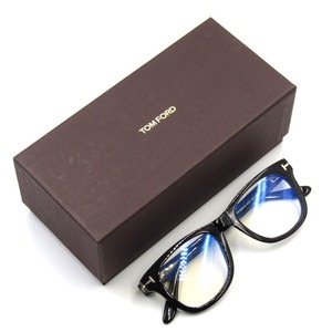 美品 TOM FORD トムフォード メガネフレーム TF5820-B ECO 001 ウェリントン US FIT イタリア製 ブラック/ゴールド 50017652