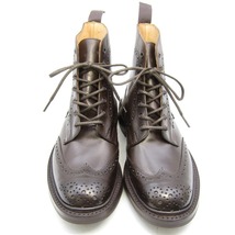 未使用 Tricker's トリッカーズ UK7.5 カントリーブーツ 5634/10 STOW バーニッシュド ブローグブーツ エスプレッソ 35003128_画像2