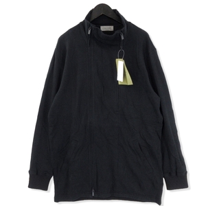 未使用 Yohji Yamamoto ヨウジヤマモト 40/- GUAZE FLEECE DOUBLE ZIP HIGN NECK HJ-T41-082-1 ロング カーディガン 黒 3 20018532