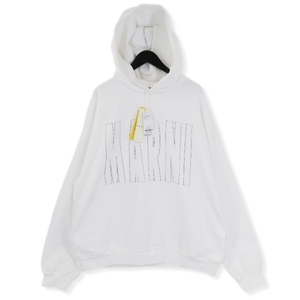 未使用 MARNI マルニ LOGO SWEAT HOODIE FUMU0067S3 UTC085 00W03 ロゴ プルオーバーパーカー フーディー WHITE 48 タグ付き 20018523