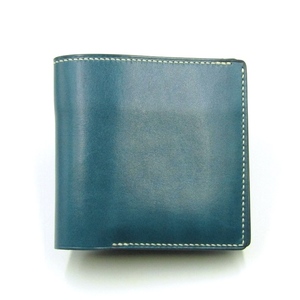 美品 Kosuke Masaki コウスケマサキ 二つ折り財布 ルガトショルダー 多段式 BOX型小銭入れ 日本製 ブルー 24002954