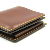 美品 Kosuke Masaki コウスケマサキ 二つ折り財布 コードバン 多段式 BOX型小銭入れ 日本製 バーガンディ 24002952_画像4