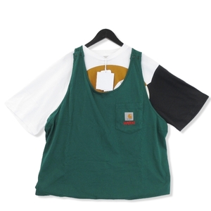 未使用 MARNI × carhartt マルニ カーハート T-SHIRT WITH GREEN VEST グリーンベスト WHITE GREEN/MLV66 L タグ付き 22000630