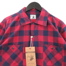 未使用 ANDFAMILYS アンドファミリー 長袖オープンカラーシャツ SHL-2312760 CHECK SHIRTS レッド M タグ付き 22000639_画像3