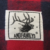 未使用 ANDFAMILYS アンドファミリー 長袖オープンカラーシャツ SHL-2312760 CHECK SHIRTS レッド M タグ付き 22000639_画像4