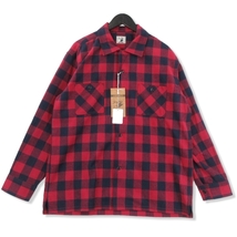 未使用 ANDFAMILYS アンドファミリー 長袖オープンカラーシャツ SHL-2312760 CHECK SHIRTS レッド L タグ付き 22000638_画像1