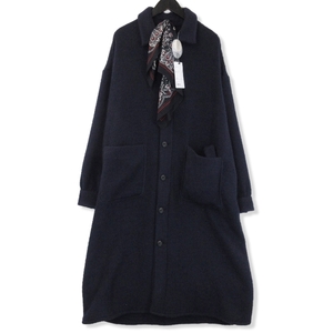 未使用 destin デスティン ウール シャツコート lia-duo-m-A23 WOOL SHIRT COAT NAVY S タグ付き 71009269