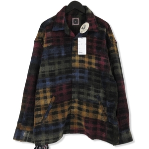 未使用 destin デスティン WOOL CASHMERE CRAZY PATTERN CHECK SHIRT bose-mc-m-A23 長袖チェックシャツ FOREST M 71009233