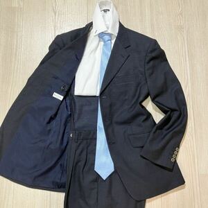 【極上の逸品】 ポールスミス × イタリア生地　Mサイズ　ネイビー　紺　ウール　背抜き　3B　セットアップ　メンズ【Paul smith】