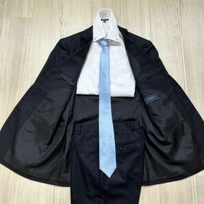 【BURBERRY】 バーバリー ロンドン 極美品 R40（L程度） ウール ダークネイビー 紺 スーツ セットアップ 総裏 2B メンズの画像6
