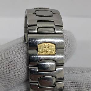 【4120】稼働品 オメガ OMEGA シーマスター ポラリス SEAMASTER POLARIS 1455/448 QZ デイト 3針 グレー文字盤 金 ゴールド YG×SS 腕時計の画像8