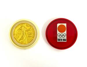 【4279】オリンピック 記念コイン ゴールドカラー 東京オリンピック 1964年 TOKYO 第18回　メダル コイン 記念メダル 金 ケース付