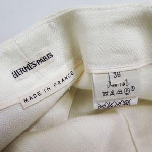 HERMES by MARTIN MARGIELA HERRINGBONE LINEN SKIRT 36 エルメス マルタンマルジェラ ヘリンボーン リネン スカートの画像5