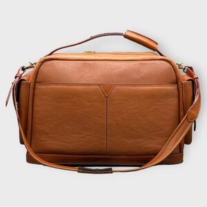 i... Boston bag leather high capacity Brown 