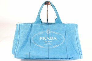 PRADA プラダ カナパ デニム トート ハンド バッグ 手持ち 鞄 ブルー 青 レディース 1715-AS