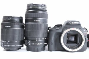 【3点】 Canon キャノン EOS Kiss X7 一眼レフ デジタルカメラ EF-S 55-250mm F4-5.6 / 18-55mm F3.5-5.6 ズーム カメラレンズ 2050-MS