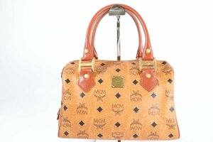 MCM M si- M monogram Visee tos pattern leather Mini Boston handbag lady's bag 2125-TE
