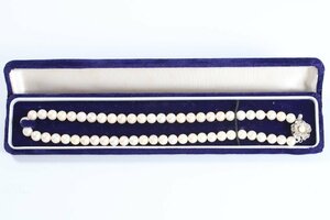 本真珠 真珠 パール ネックレス 留め具 SILVER 約6.9-7.3mm珠 レディース ケース付き 2071-TE