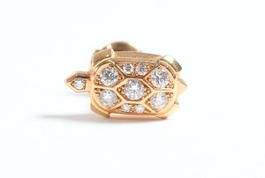 Cartier Cartier torch .ta-toru turtle pin brooch 750 K18 gross weight approximately 2.5g diamond jewelry accessory small articles 1894-MS