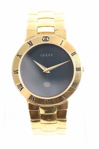 ★GUCCI グッチ 3300M GP 10M クオーツ メンズ 腕時計 1794-TE