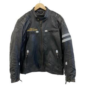 【即決】 MOTOGUZZI モトグッツィ レザーライダースジャケット 黒系 ブラック系 Lサイズ　7539-100