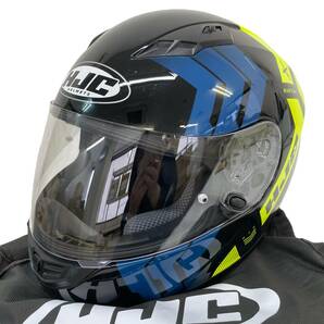 【美品】 HJC エイチジェイシー ヘルメット CS-15 Martial フルフェイスヘルメット 黒系/青系/蛍光イエロー系 Lサイズ 7610-100の画像1