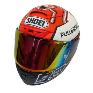 【美品】 SHOEI X-14 X-Fourteen MARQUEZ 5 TC-1 　※ミラーシールド付き　レッド系/ホワイト系/オレンジ系　XL(61-62㎝)サイズ　 8052-100