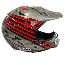 【訳あり】 SHOEI ショウエイ VFX-R HONDA TROY LEE DESIGNS フルフェイスヘルメット Lサイズ シルバー系 銀系 8139-100_画像5