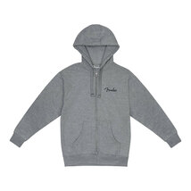 Fender フェンダー Spaghetti Small Logo Zip Front Hoodie Athletic Gray Sサイズ ジップパーカー_画像1