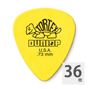 ギターピック 36枚 セット ジムダンロップ 0.73mm ティアドロップ 418R TORTEX STD YE トーテックス イエロー JIM DUNLOP ジムダン