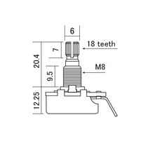 ギター ポット CTSポット スカッド SCUD CTS-B500MM 500KΩ Bカーブ ミリサイズ互換 ギターパーツ_画像2