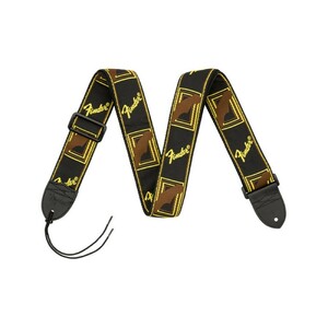  fender Fender 2 Monogrammed Strap Black/Yellow/Brown guitar strap 