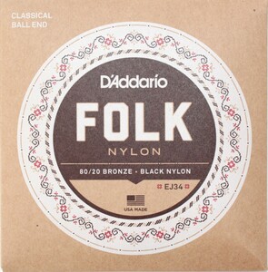 ダダリオ D'Addario FOLK NYLON EJ34 ボールエンド付きクラシックギター弦