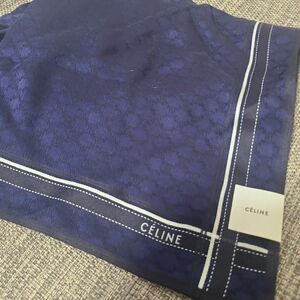 未使用　CELINE　セリーヌ　 大判ハンカチ ハンカチ　マカダム　刺繍