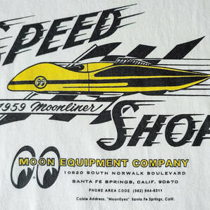 M2◎MOONEYESムーンアイズUSA/1959MOONLINER SPEED SHOP Teeシャツ/M/WH/Used◎の画像2