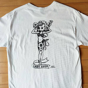 M3◎MOONEYESムーンアイズ/LADY LUCKレディラック両面Teeシャツ/M/WH/Used◎の画像1