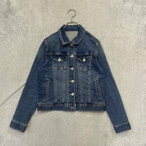 1 jpy start! (5)natural beauty basic Natural Beauty Basic Denim jacket size L stretch lady's there is no highest bid 