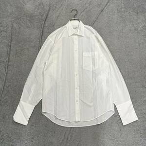 1 jpy start! (11)BALENCIAGA Balenciaga design dress shirt size 34 Italy made poly- cotton white plain men's tops there is no highest bid 