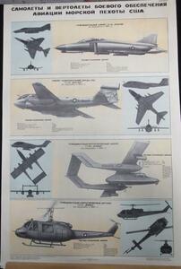 ヤフオク E 超貴重 冷戦ロシア軍 兵士 教育用 航空機 戦闘機 固定翼 回転翼 ポスター mil