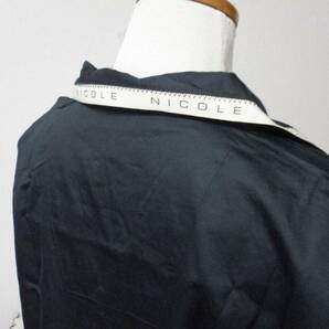 NICOLE ニコル 綿 パジャマ 長袖 長ズボン 上下 黒 ロゴ★日本製 メンズ 紳士 ナイトウェアの画像6