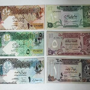A 2218.カタール6種 紙幣 旧紙幣 外国紙幣 の画像1