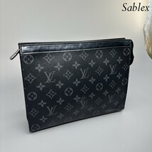 【極美品】ルイヴィトン セカンドバッグ ヴォワヤージュ モノグラム エクリプス　M61692 LOUIS VUITTON ポシェット_画像3