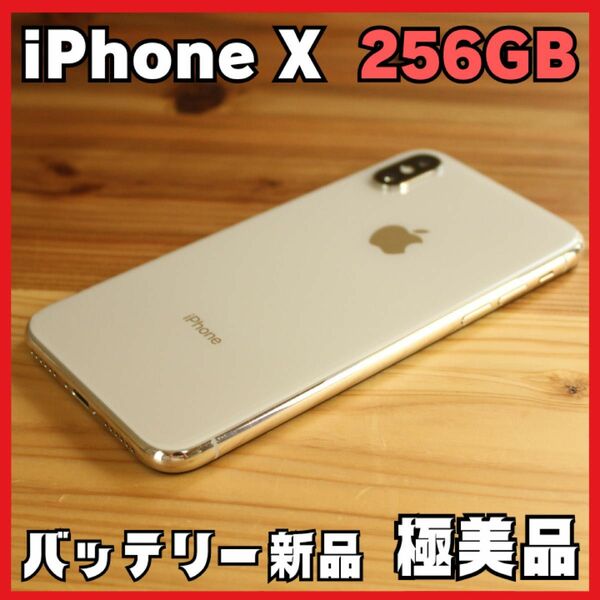 iPhone X 256GB 画面&バッテリー新品 SIMフリー