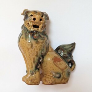 やちむん 琉球焼 狛犬 一対 獅子 魔除け 厄除け 縁起物 置物 陶器 伝統工芸 シーサー 昭和レトロの画像6