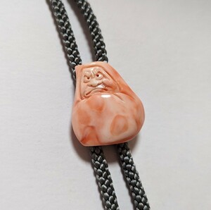  unused pink ..daruma loop Thai accessory coral sculpture .. long-term storage 