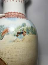 中国　景徳鎮製　王隆夫絵　文化大革命時期　人物紋花瓶　H４５cm_画像8