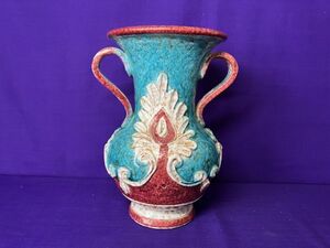 イタリア製　フラワーベース　花瓶　陶器　