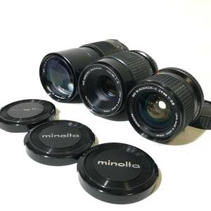 【レンズまとめ！】MINOLTA ミノルタ MD W.ROKKOR-X 24mm 1:2.8 MACROROKKOR 100mm 1:4 TELEROKKOR 1:4 f=200mm【2634307-1/211/rgmry】