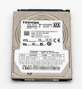 東芝 2.5インチ SATA HDD ハードディスク MK1652GSX 160G 5400rpm 正常品