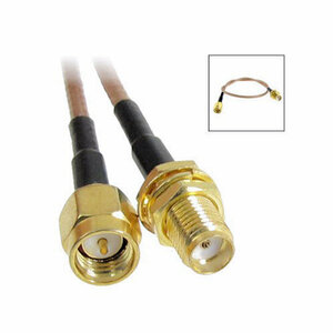 SMA male .SMA female . both edge . attaching height goods . coaxial cable, total length 32cm, SMAP-SMAJ